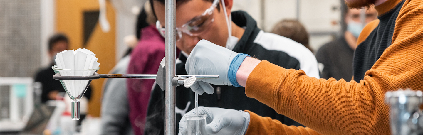 Chemistry students working in the lab. 